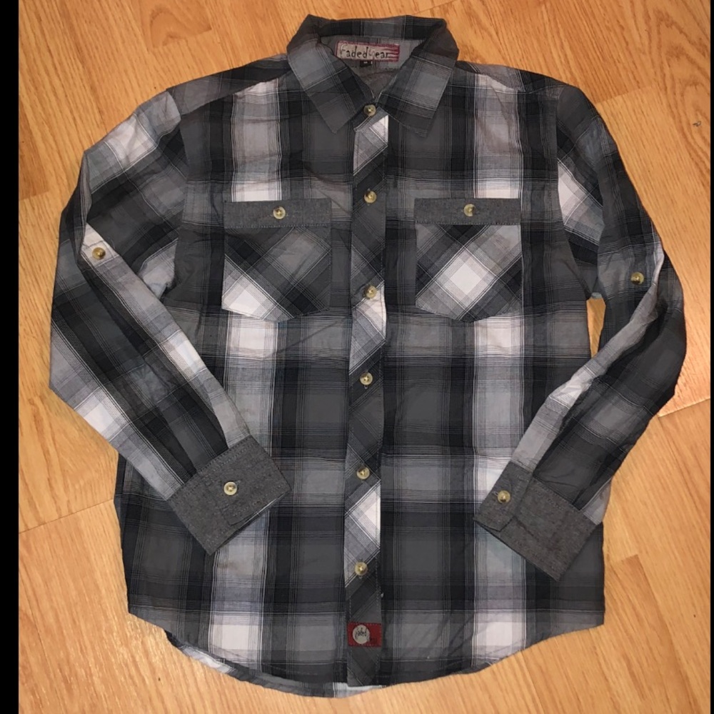 Boys Faded Gear button up dress shirt size 10